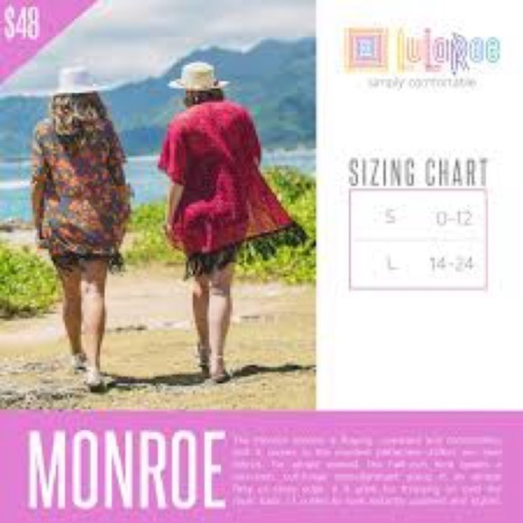 LuLaRoe Monroe Kimono Fringe Layering Jacket Top- Size L (Fits sizes 14-24)- NWT - Picture 9 of 9